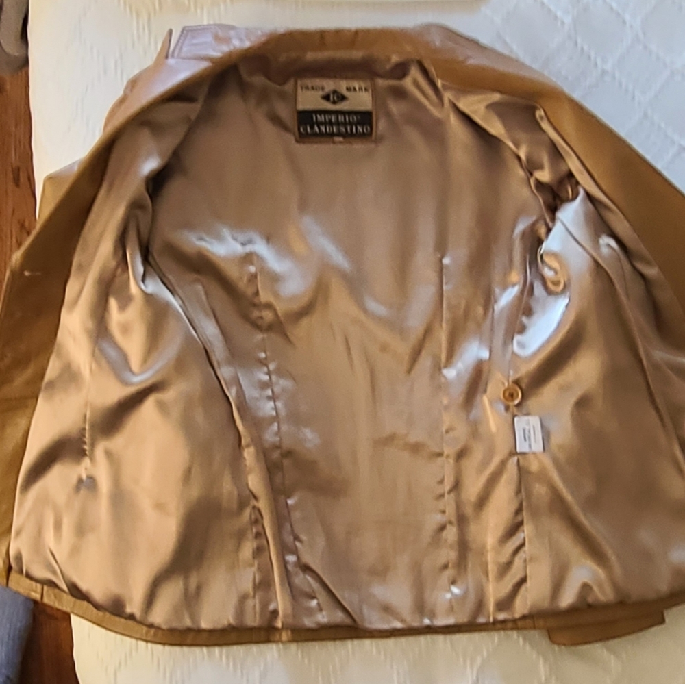 Camel leather jacket - Picture 3 of 8